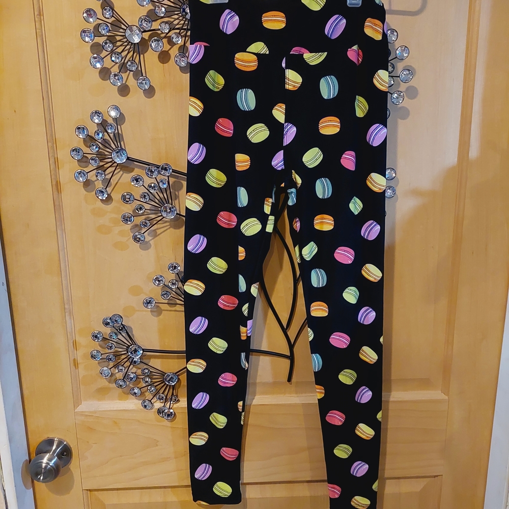 LuLaRoe Kids Leggings with Colorful Macaron Print
